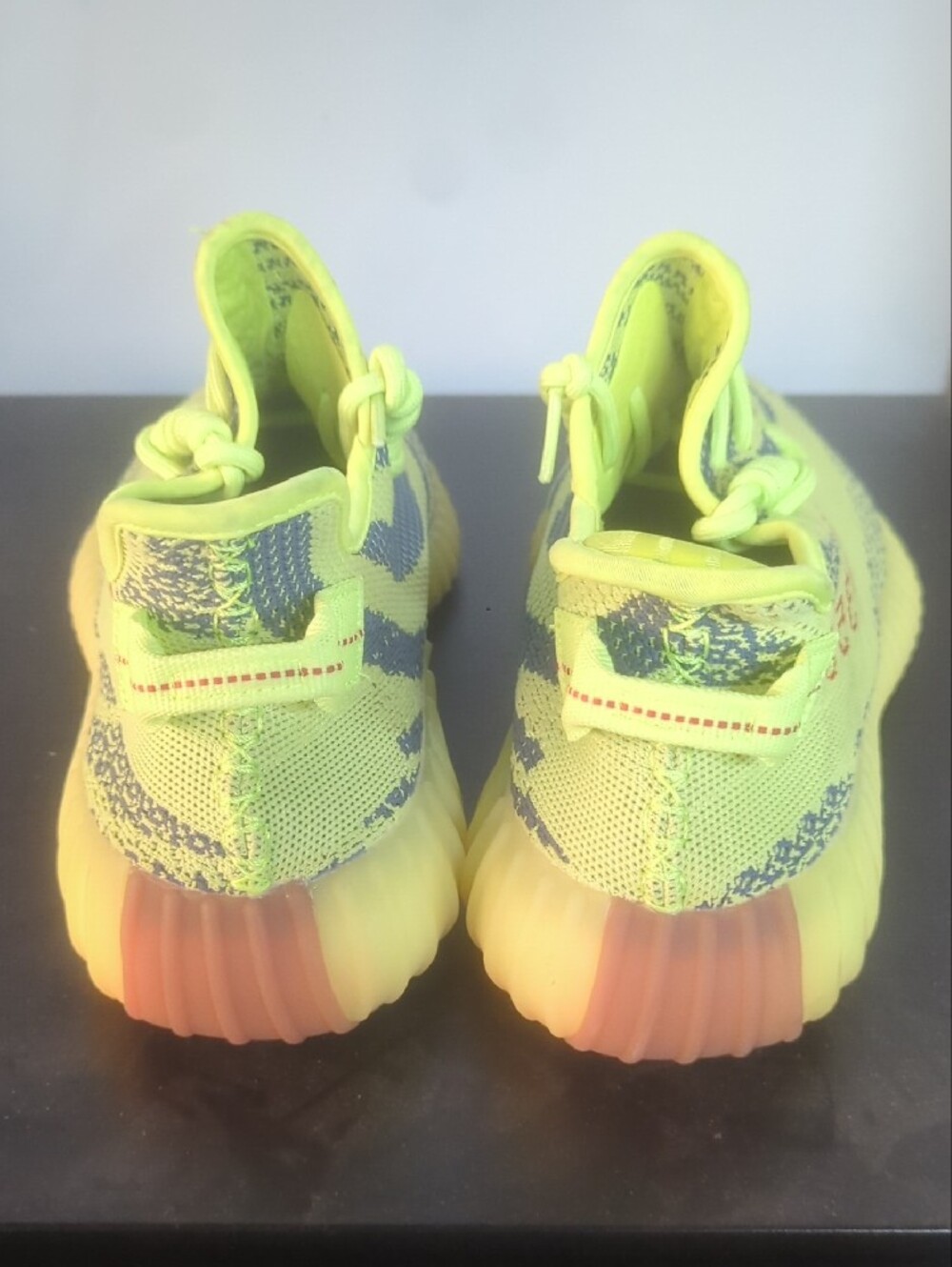Neon Yellow Yeezy Athletic Knit Sneakers Size 13 - Picture 3 of 5